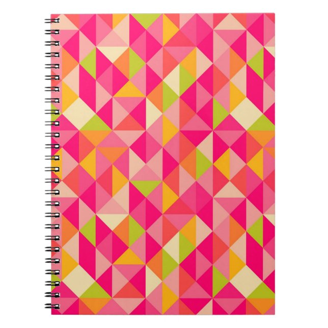 Triangles geometrical pattern spiral notebook (Front)