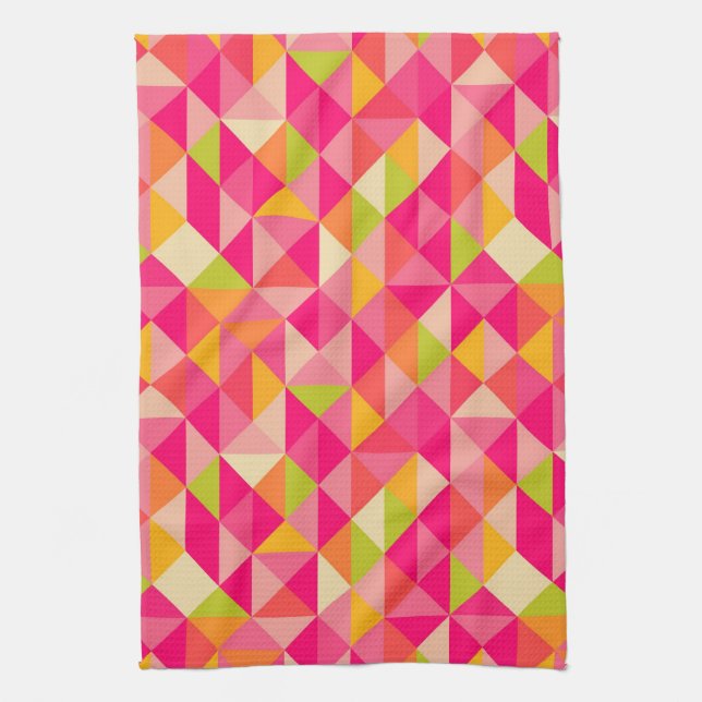 Triangles geometrical pattern tea towel (Vertical)