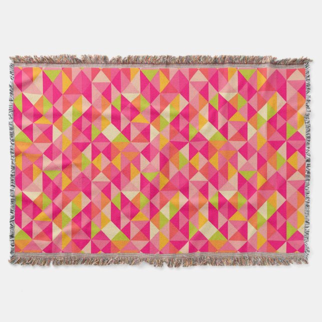 Triangles geometrical pattern throw blanket (Front)