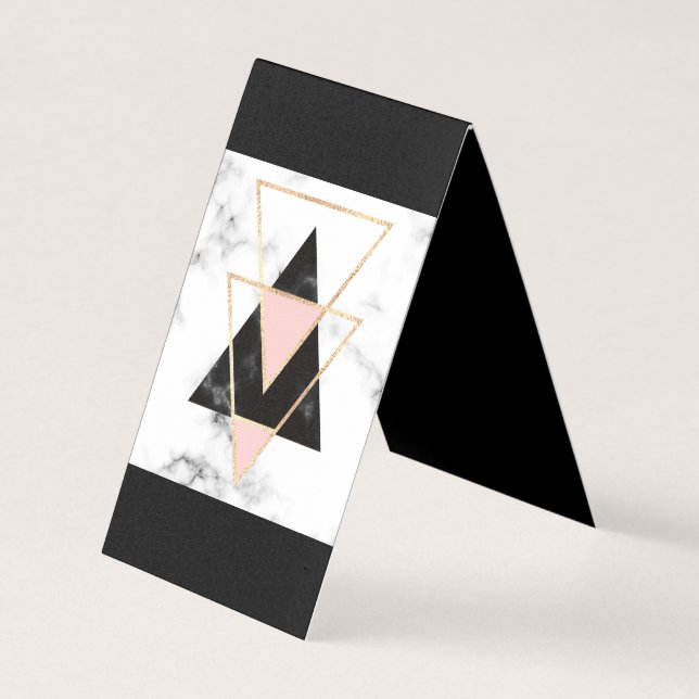 Triangles,gold,black,pink,marbles,collage,modern,t Business Card (Front)