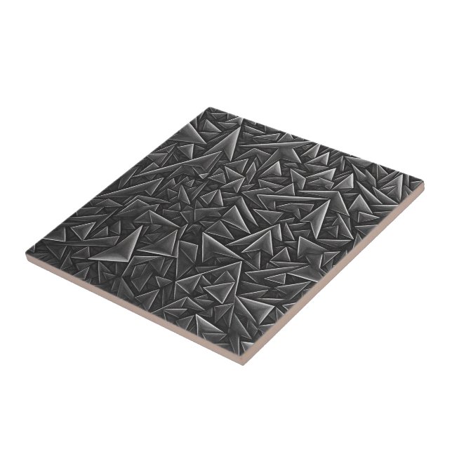 Triangles in Charcoal Gray Tile (Side)