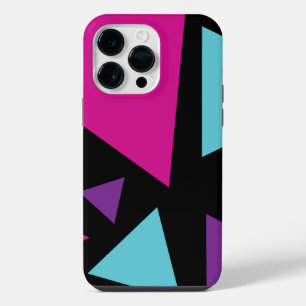 Triangles in Pink, Purple, Blue and Black iPhone 14 Pro Max Case