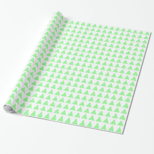 Triangles - Mint Green on White Wrapping Paper