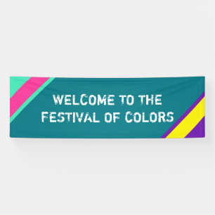 Triangles mint purple + your Colour & Words Banner