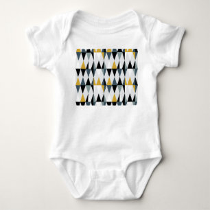 Triangles: Modern Vintage Geometric Pattern. Baby Bodysuit