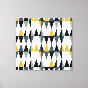 Triangles: Modern Vintage Geometric Pattern. Canvas Print