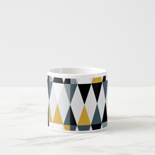 Triangles: Modern Vintage Geometric Pattern. Espresso Cup (Front)