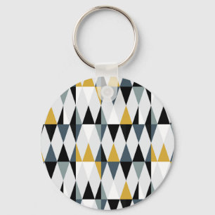 Triangles: Modern Vintage Geometric Pattern. Key Ring