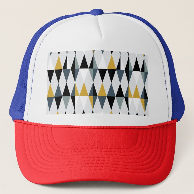 Triangles: Modern Vintage Geometric Pattern. Trucker Hat (Front)