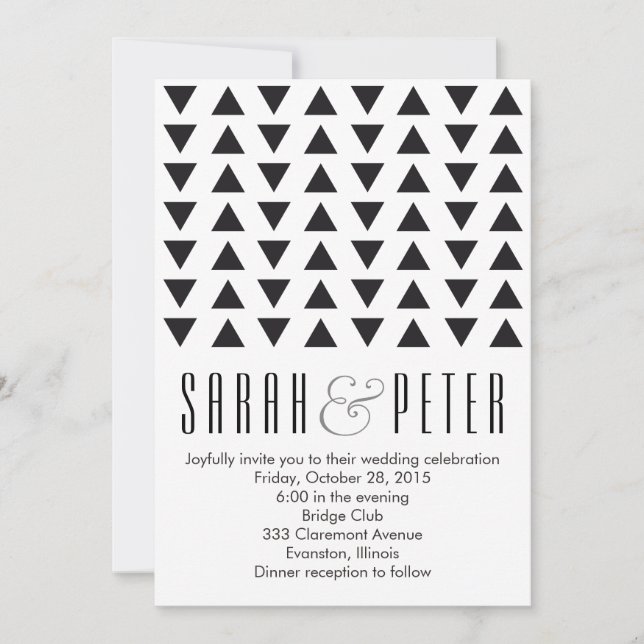 Triangles Modern Wedding Invitation (Front)