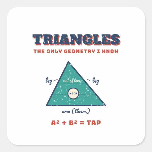Triangles Only Geometry I Know Jiu Jitsu Sticker (Front)