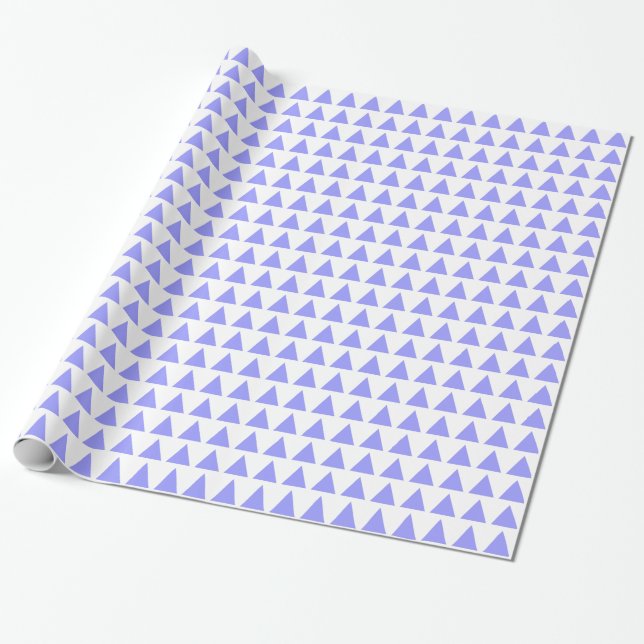 Triangles - Pastel Blue on White Wrapping Paper (Unrolled)