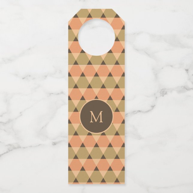Triangles Pattern Bottle Tag (Front)
