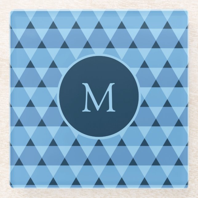 Triangles Pattern Glass Coaster (Front)