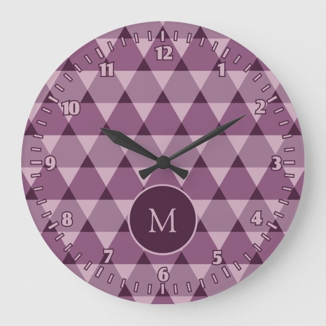 Triangles Pattern Large Clock (Front)