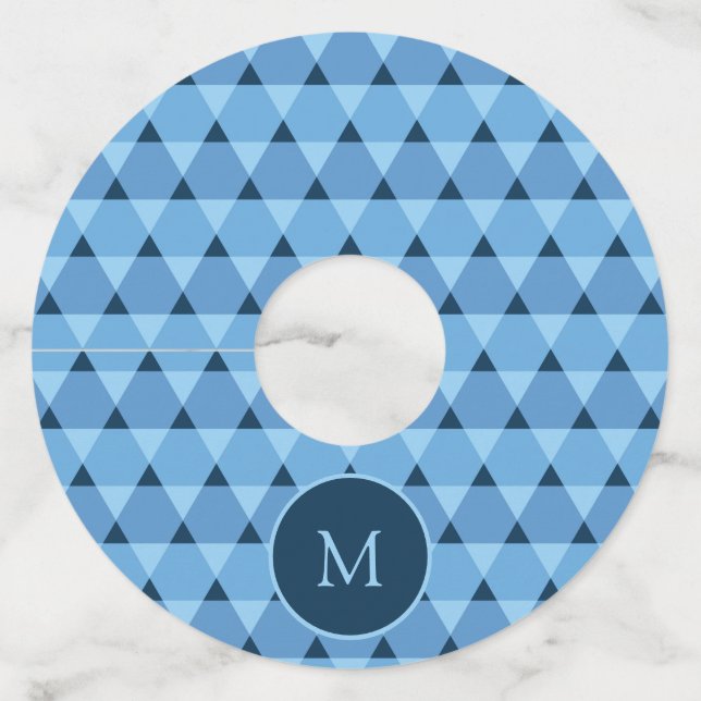 Triangles Pattern Wine Glass Tag (Front)