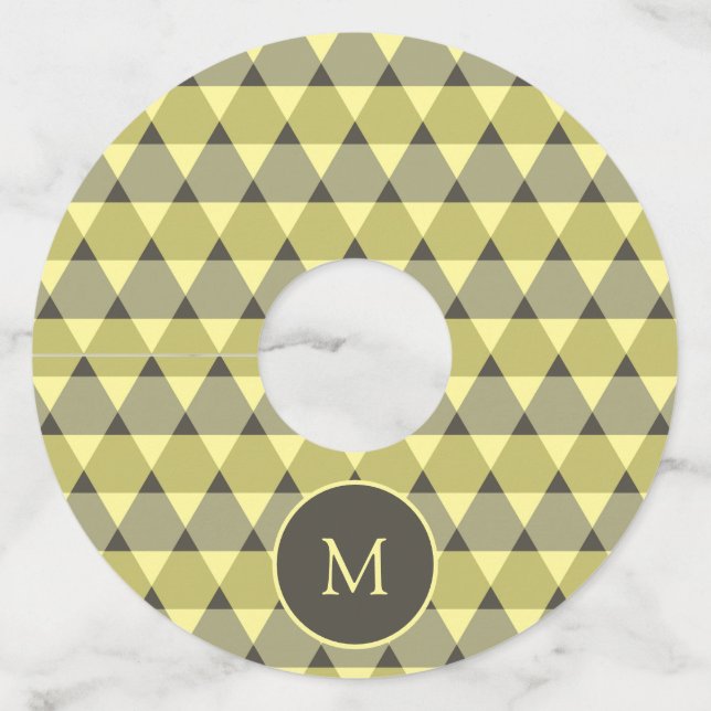 Triangles Pattern Wine Glass Tag (Front)