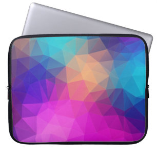 Triangles polygon colour pink laptop sleeve