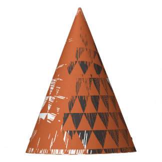 Triangles Seamless: Orange Background Party Hat