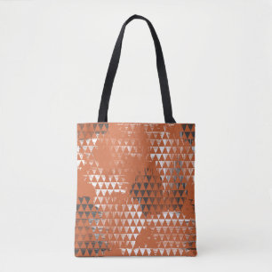 Triangles Seamless: Orange Background Tote Bag