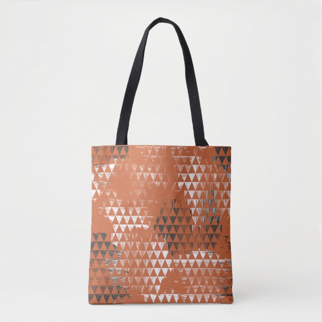 Triangles Seamless: Orange Background Tote Bag (Front)