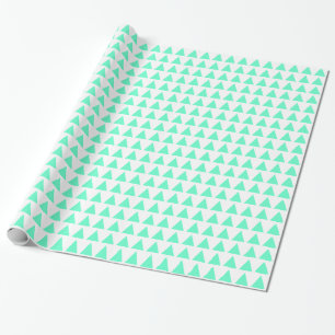 Triangles - Turquoise on White Wrapping Paper