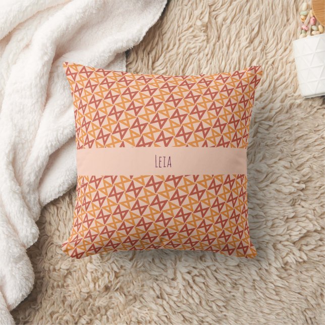Triangles Yellow Violet Minimal Pattern Cushion (Blanket)
