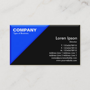 Triangular Corner - 3d Effect - Blue and Black Business Card