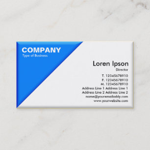 Triangular Corner - 3d Effect - Blue and White Business Card
