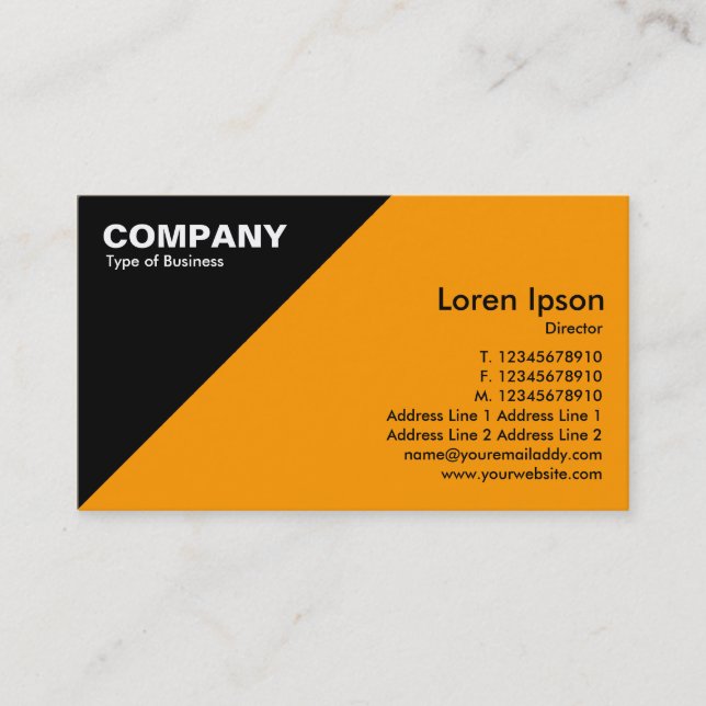 Triangular Corner - Orange (FF9900) Business Card (Front)
