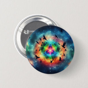 Triangular Cosmic Energy 6 Cm Round Badge