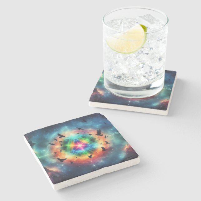 Triangular Cosmic Energy Stone Coaster (Side)