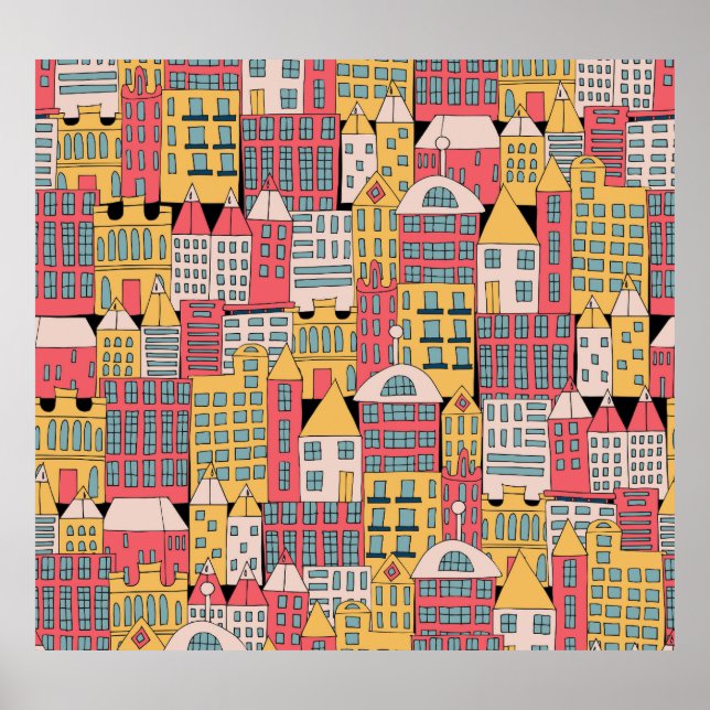 Triangular Geometric: Colourful Abstract Backgroun Poster (Front)