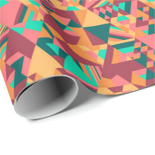 Triangular mosaic in orange wrapping paper