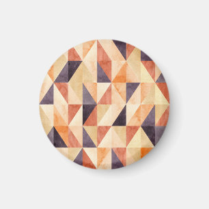 Triangular Mosaic Watercolor Earthy Pattern Magnet