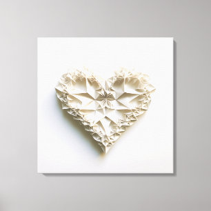 Triangular origami heart canvas print