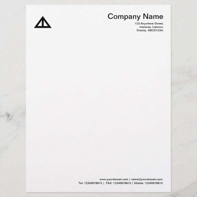 Triangular Shape 02 - Black Custom Letterhead (Front)