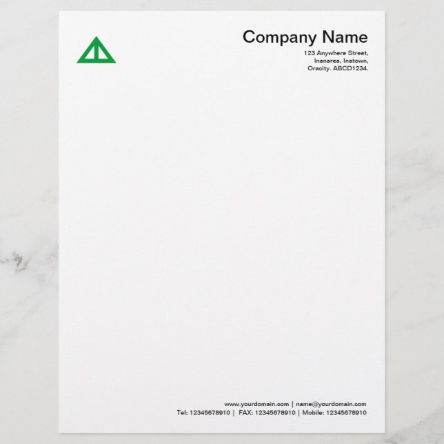 Triangular Shape 02 - Grass Green Personalized Letterhead (Front)