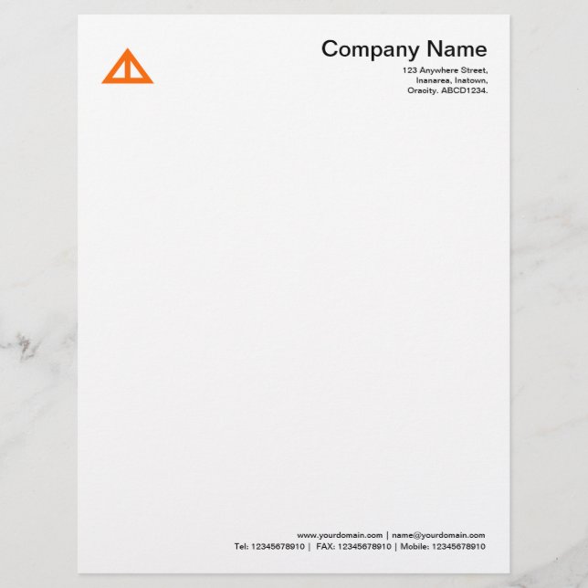 Triangular Shape 02 - Orange Letterhead Design (Front)