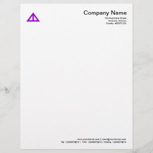 Triangular Shape 02 - Purple Personalized Letterhead