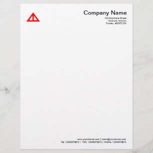 Triangular Shape 02 - Red Personalized Letterhead