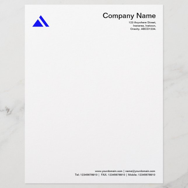 Triangular Shape 03 - Blue Custom Letterhead (Front)