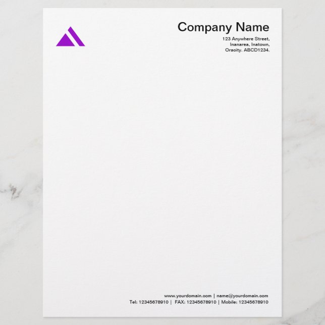 Triangular Shape 03 - Purple Letterhead Design (Front)