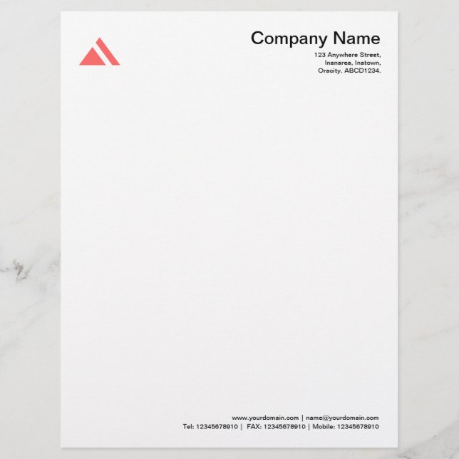 Triangular Shape 03 - Tropical Pink Custom Letterhead (Front)