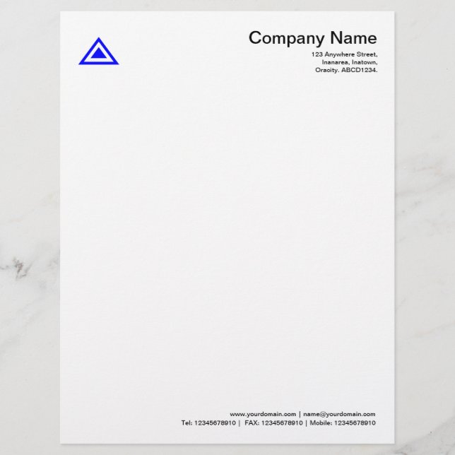 Triangular Shape - Blue Letterhead Template (Front)