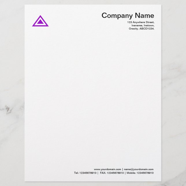 Triangular Shape - Purple Custom Letterhead (Front)