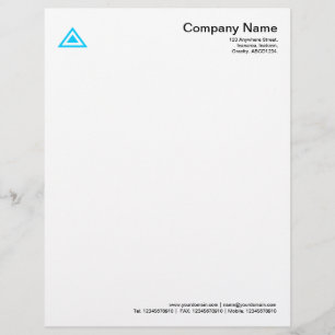 Triangular Shape - Sky Blue Personalized Letterhead