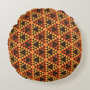 Triangular Shapes hand drawn. Abstract Vintage Tri Round Cushion