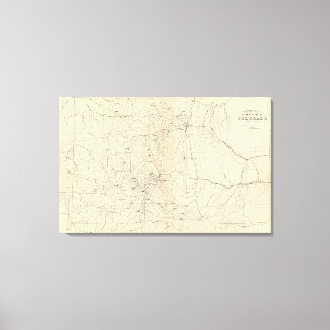 Triangulation Map of Colorado Canvas Print (Front)