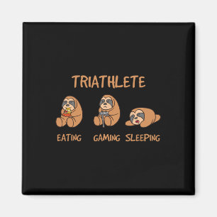 Triathlete Funny Gaming Sloth Playing Video Game N Magnet